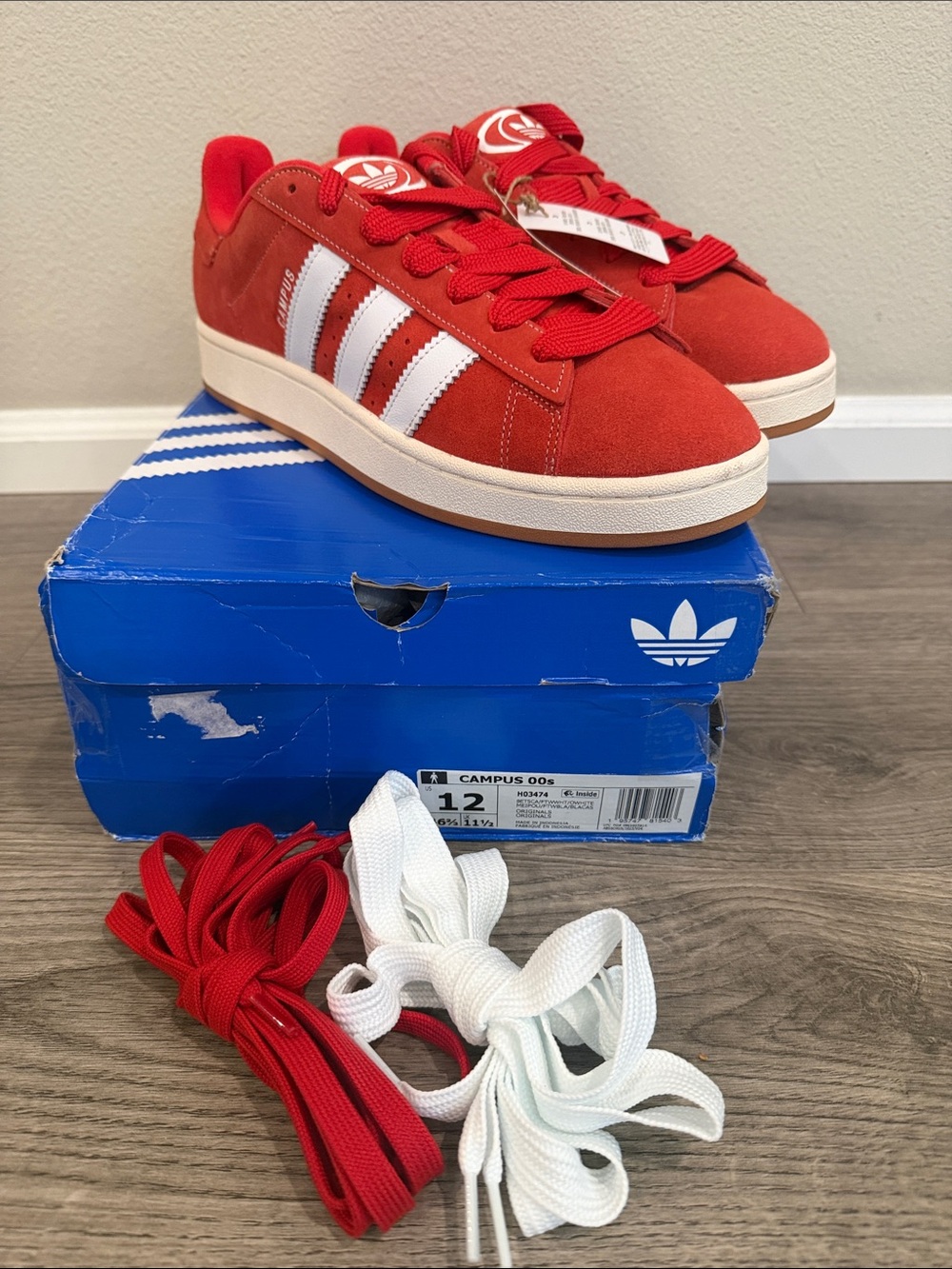 Adidas Red Campus 00s Shoes Men’s Size 12